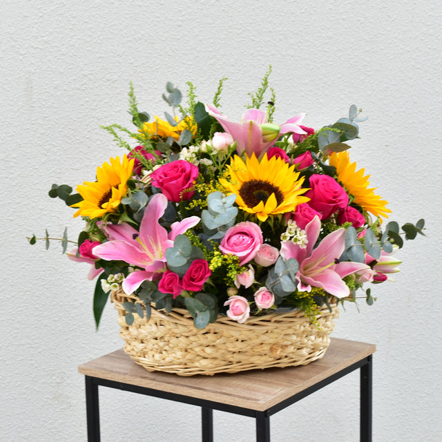 Pink Meadow - Flower Basket