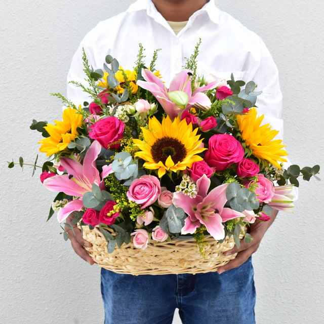 Pink Meadow - Flower Basket