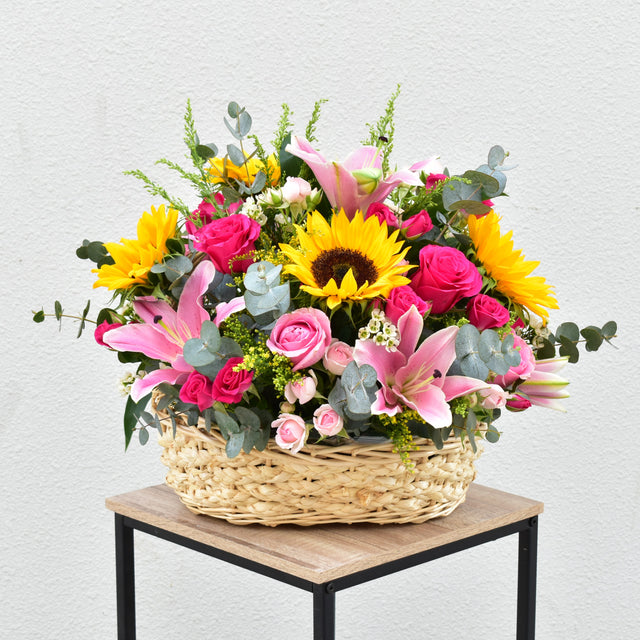 Pink Meadow - Flower Basket